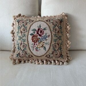 Vintage needlepoint pillow